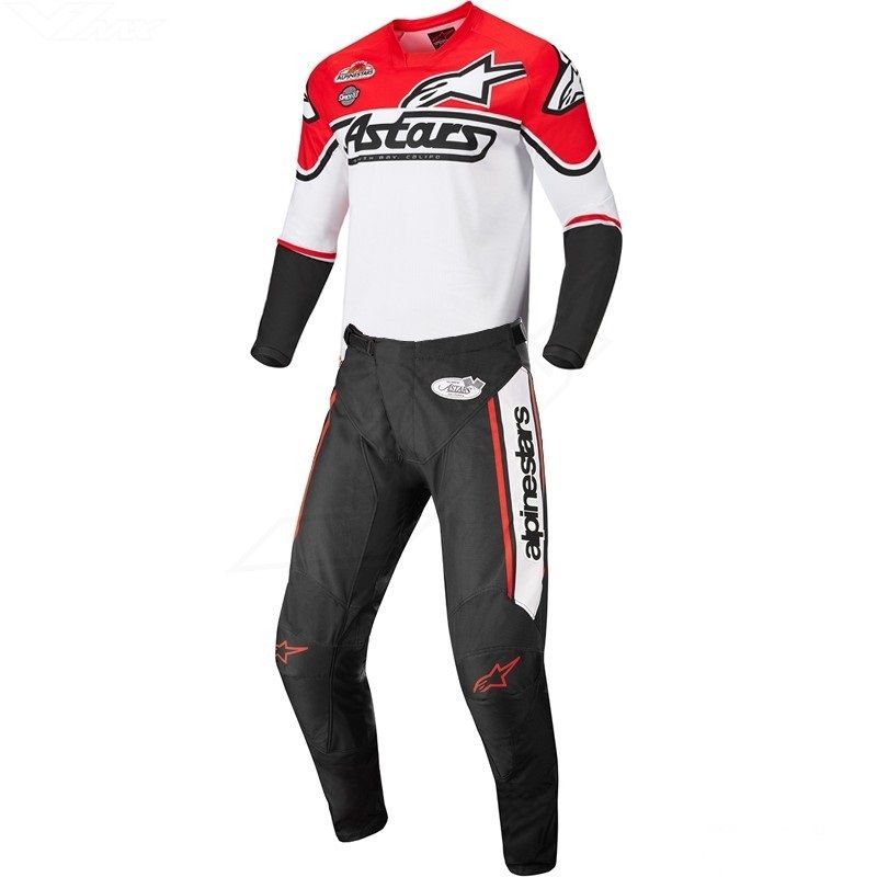 Alpinestars Racer Flagship Jersey Pant Set Black White Red Fluo